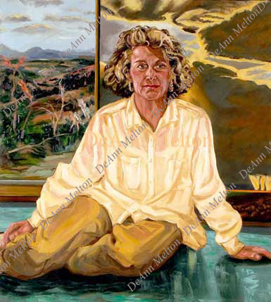 oil portrait of artist, Lynn Taber, by DeAnn Melton