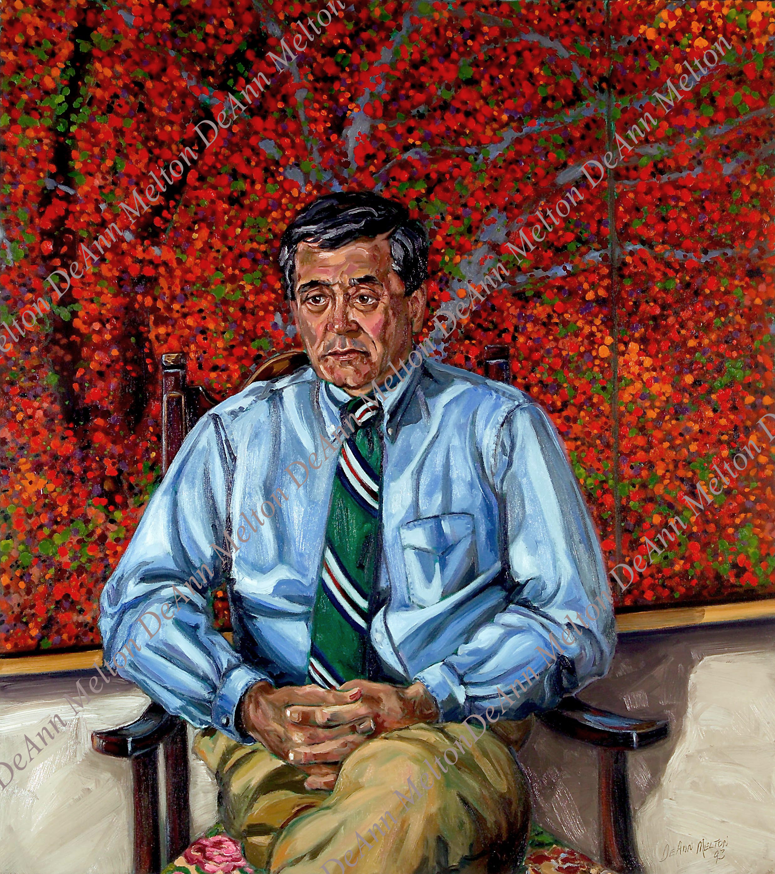 Life size oil portrait of artist, Joe DiGiorgio by DeAnn Melton