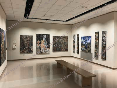 Birger Sandzen room of oil paintings by DeAnn Melton in Kansas