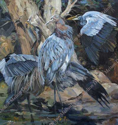 DeAnn Melton oil painting of blue heron